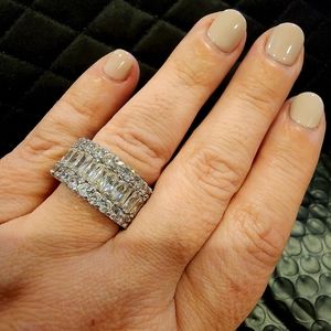12ct Baguette-Cut CZ Eternity Ring in Platinum-plated Sterling!